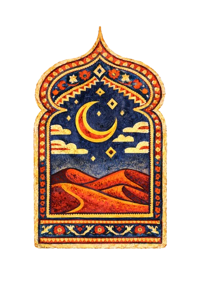 Learn Farsi - Persian arch with desert landscape